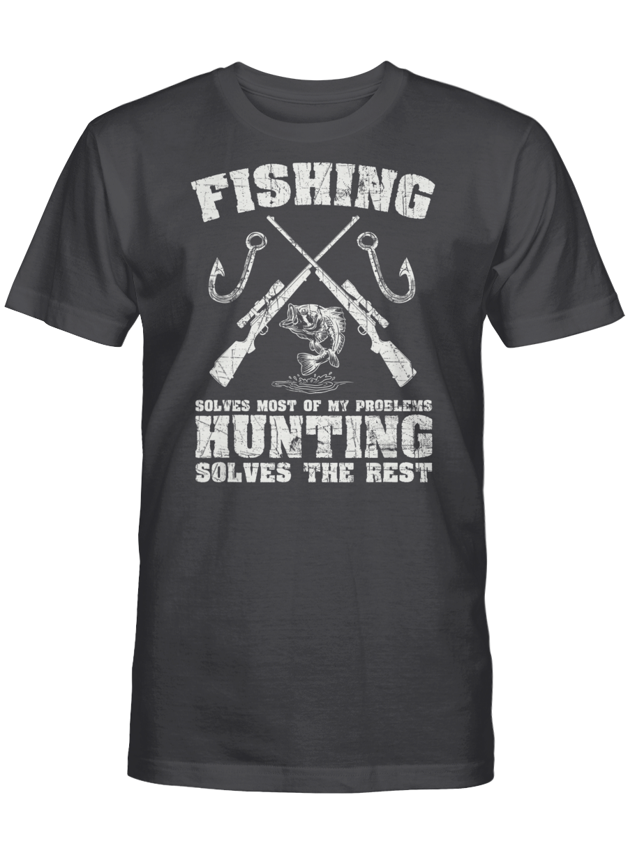 AmazeStyleZ Fishing Shirt Fishing Solves Most Of My Problems Hunting Quote Gift