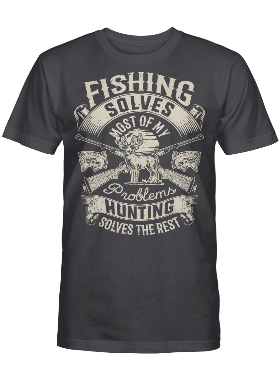 AmazeStyleZ Fishing Shirt Fishing Solves Most Of My Problems T shirt Hunting Hunter T-Shirt