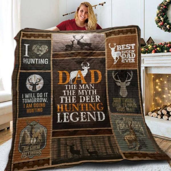 Dad Hunting Fleece Blanket Bk3672