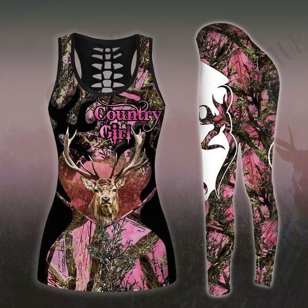 Country Girl Loves Deer Hunting Hoodie Tank Top Legging 3D