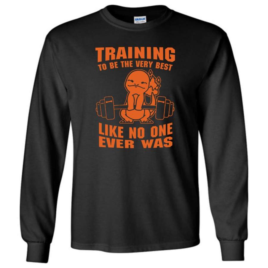 Training To Be The Best Like No One Ever Was Pokemon Gym Charmander – Long Sleeve T-Shirt