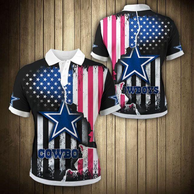 Dallas Cowboys American Flag Polo Shirt