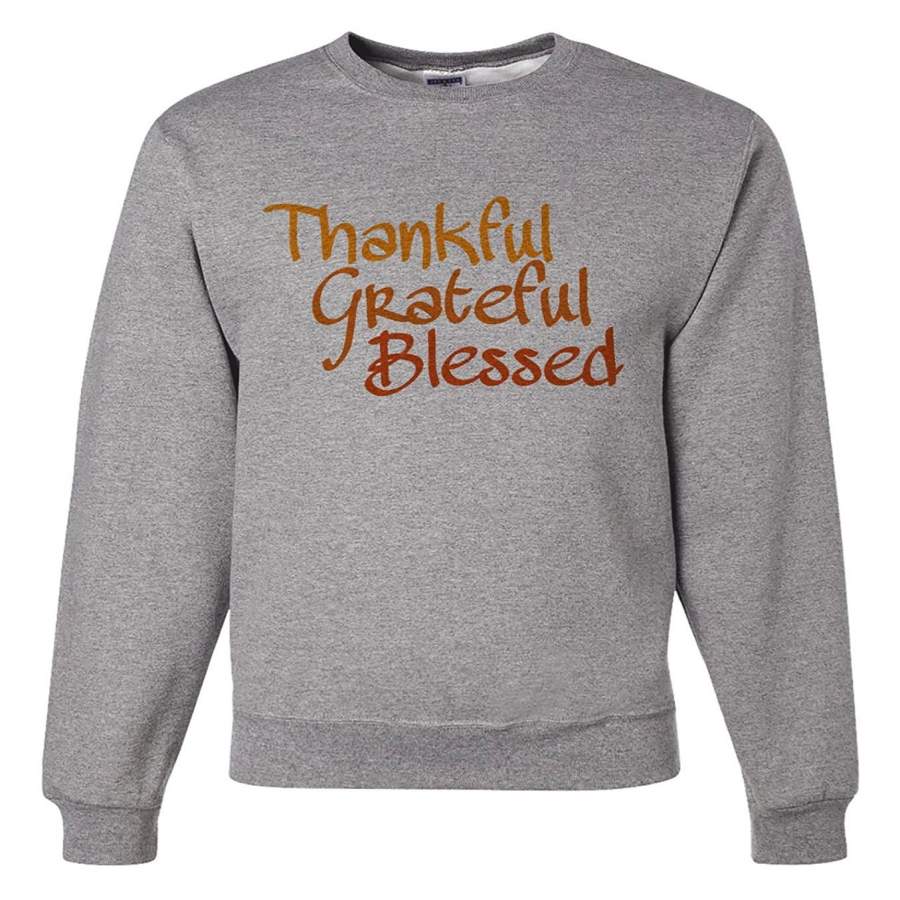 7 ate 9 Apparel Men’s Thankul Grateful Blessed Thanksgiving Sweatshirt