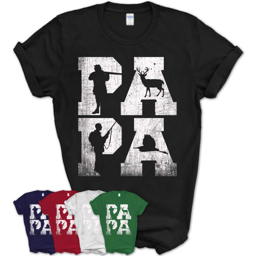 Mens Hunter Dad T-Shirt Papa Hunting Shirt