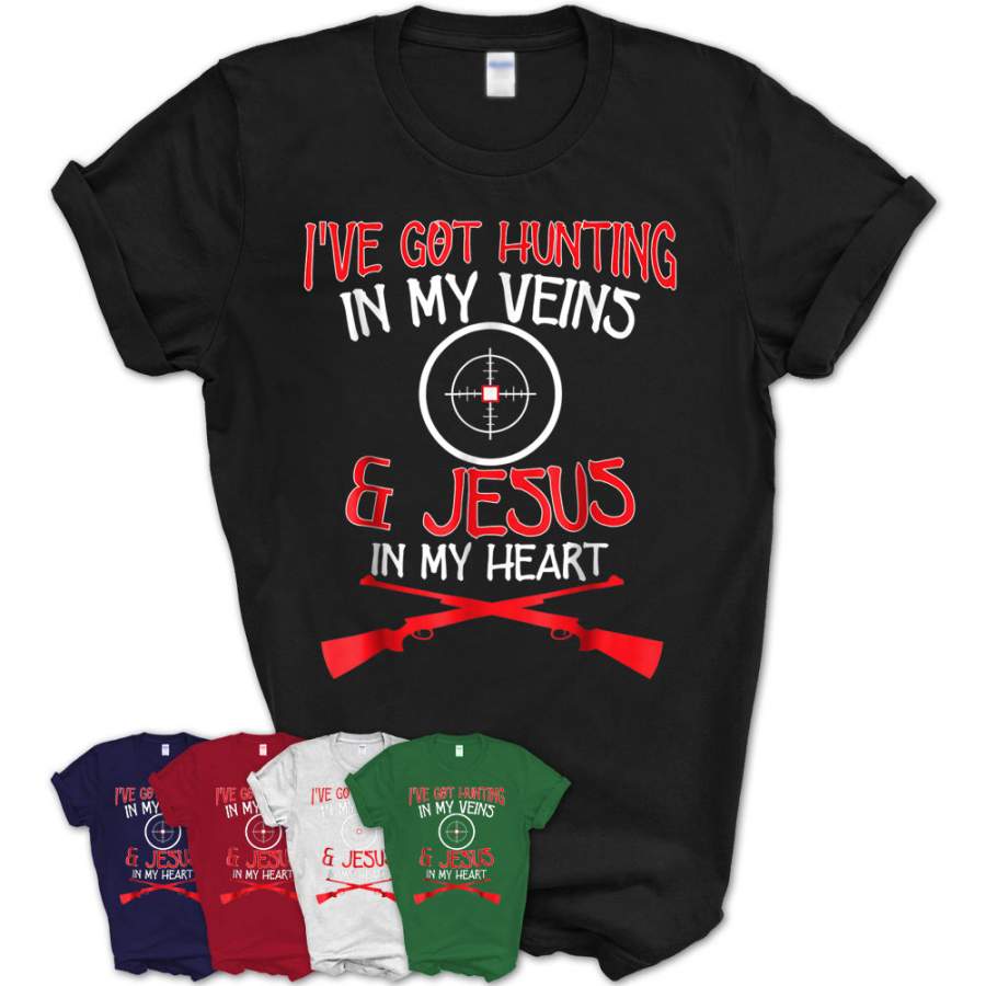 Hunting Christian Jesus Hunter T-Shirt Bow Buck Funny Gift