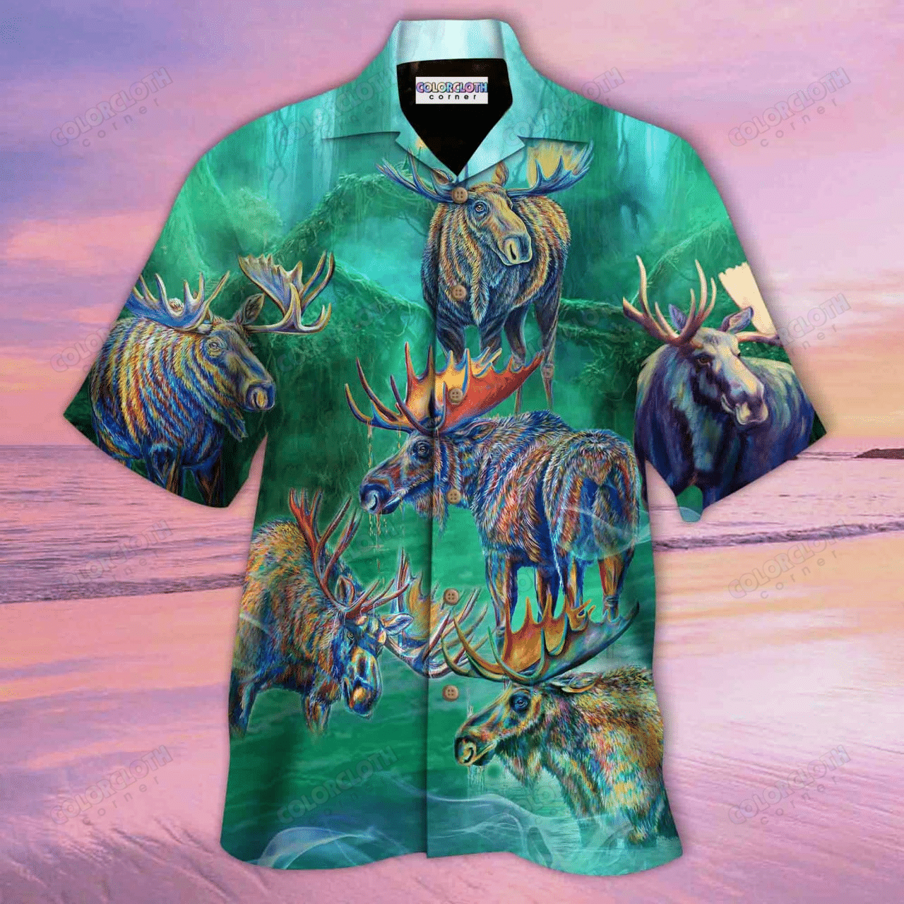 Moose Hunting Hawaiian Shirt Pre10870