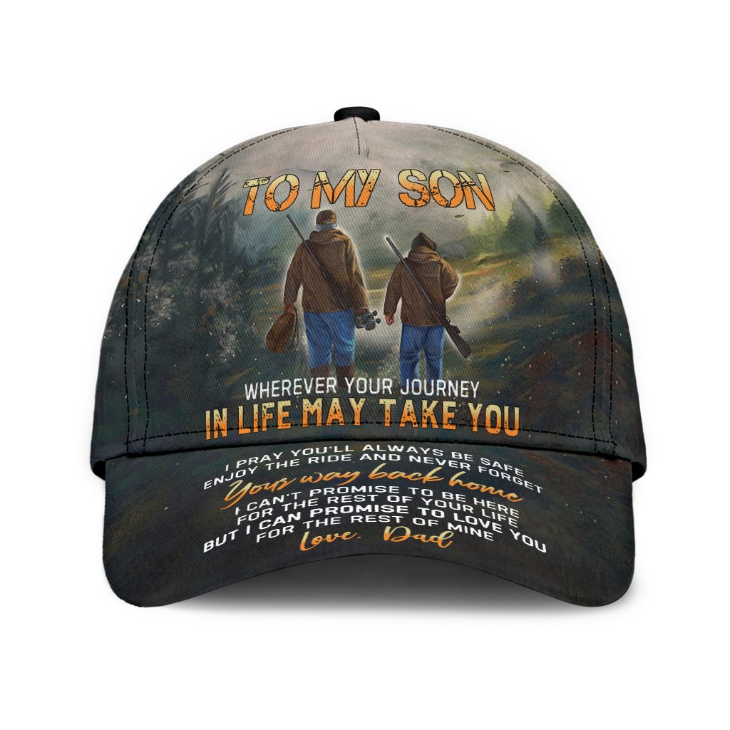 Dad Hunter To My Son Hat 3D Print Hunting Gift For Him Dad And Son Ideas From Mom