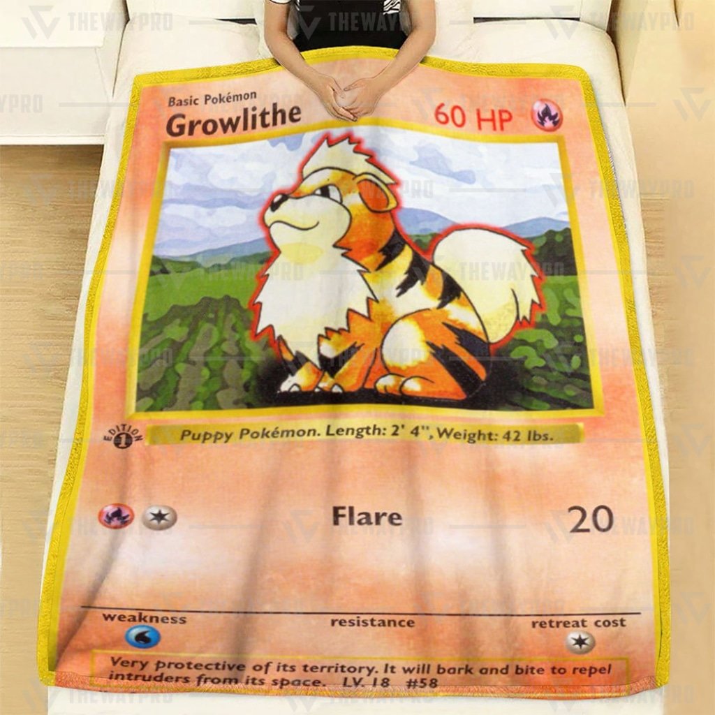 Anime Pokemon Growlithe 1St Edition Flare Custom Blanket And Quilt ?C Saleoff 261021