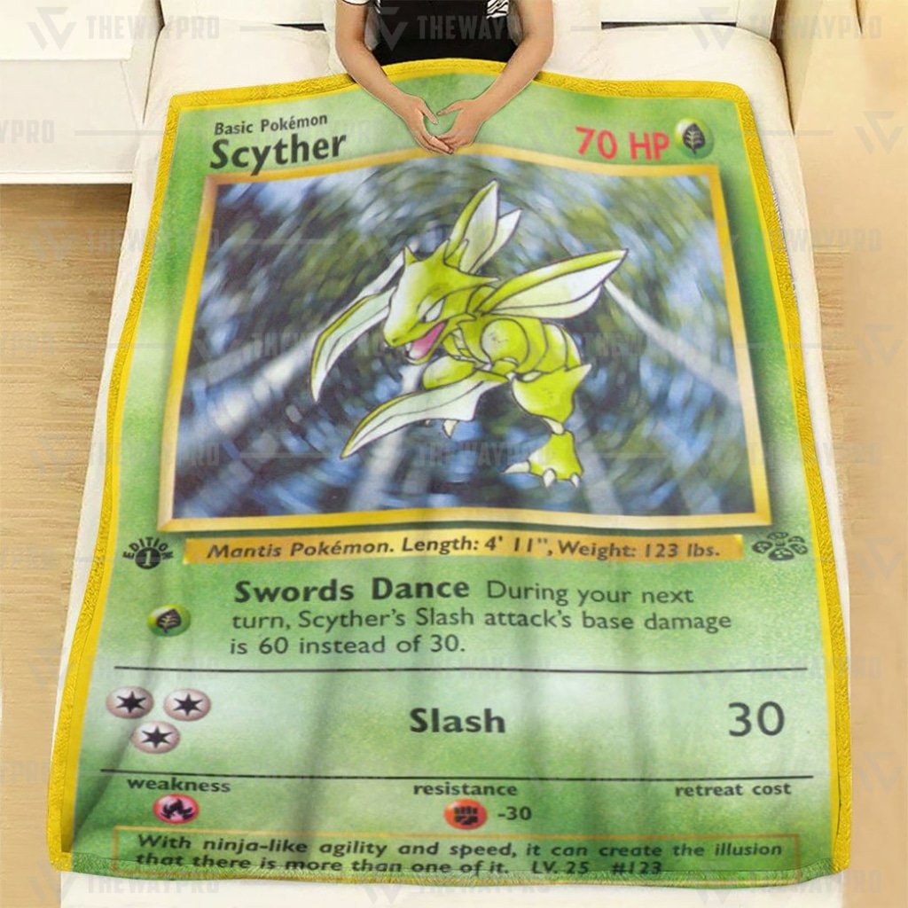 Anime Pokemon Scyther 1St Edition Swords Dance Custom Blanket And Quilt ?C Saleoff 261021