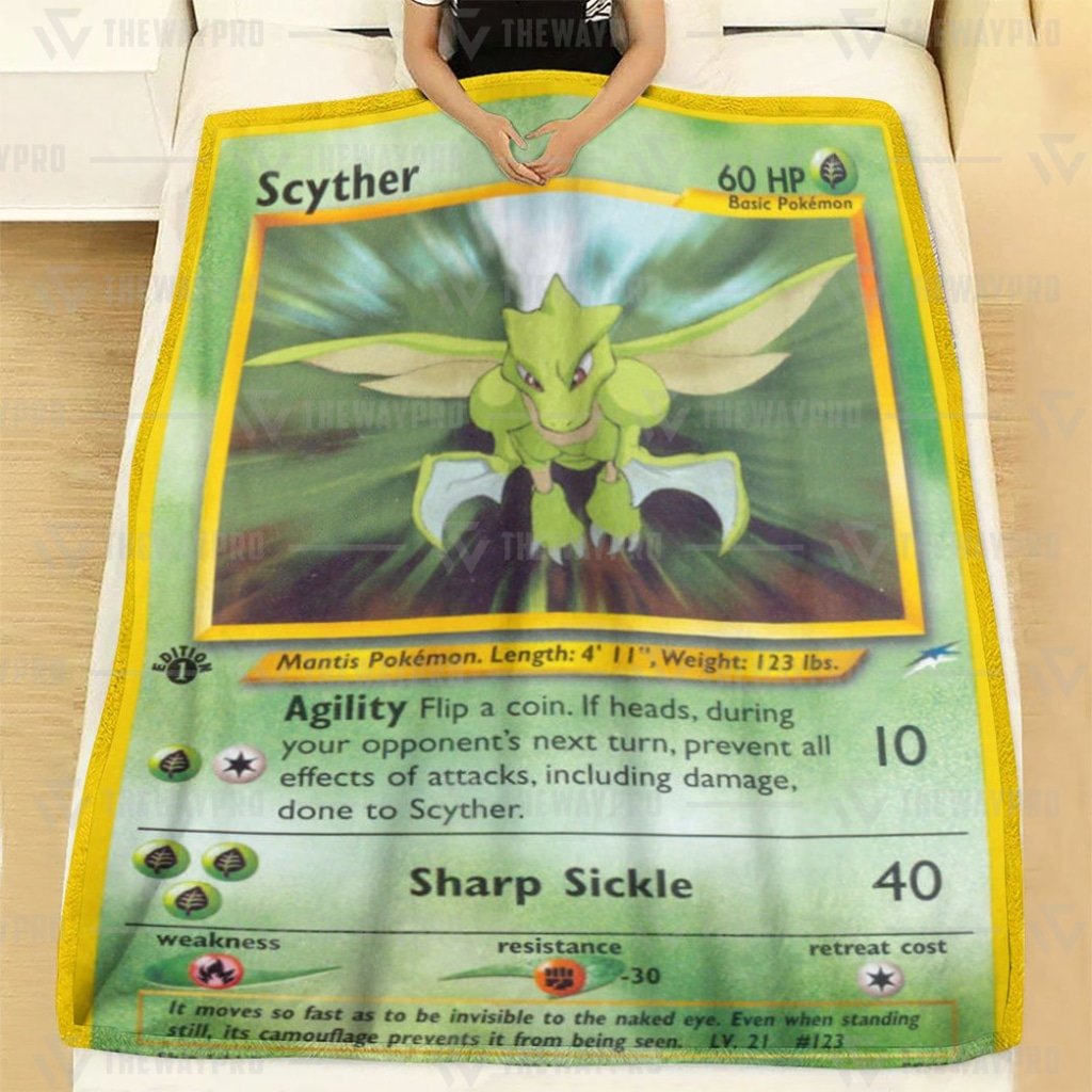 Anime Pokemon Scyther 1St Edition Sharp Sickle Custom Blanket And Quilt ?C Saleoff 261021