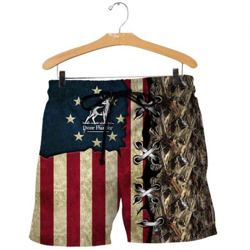 American flag deer hunting camo full printing 3D hoodie, sweatshirt – maria