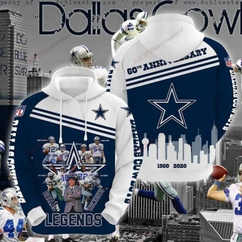 Dallas cowboys legends 60th anniversary 3D All over print hoodie and zip hoodie – Teasearch3d 210520