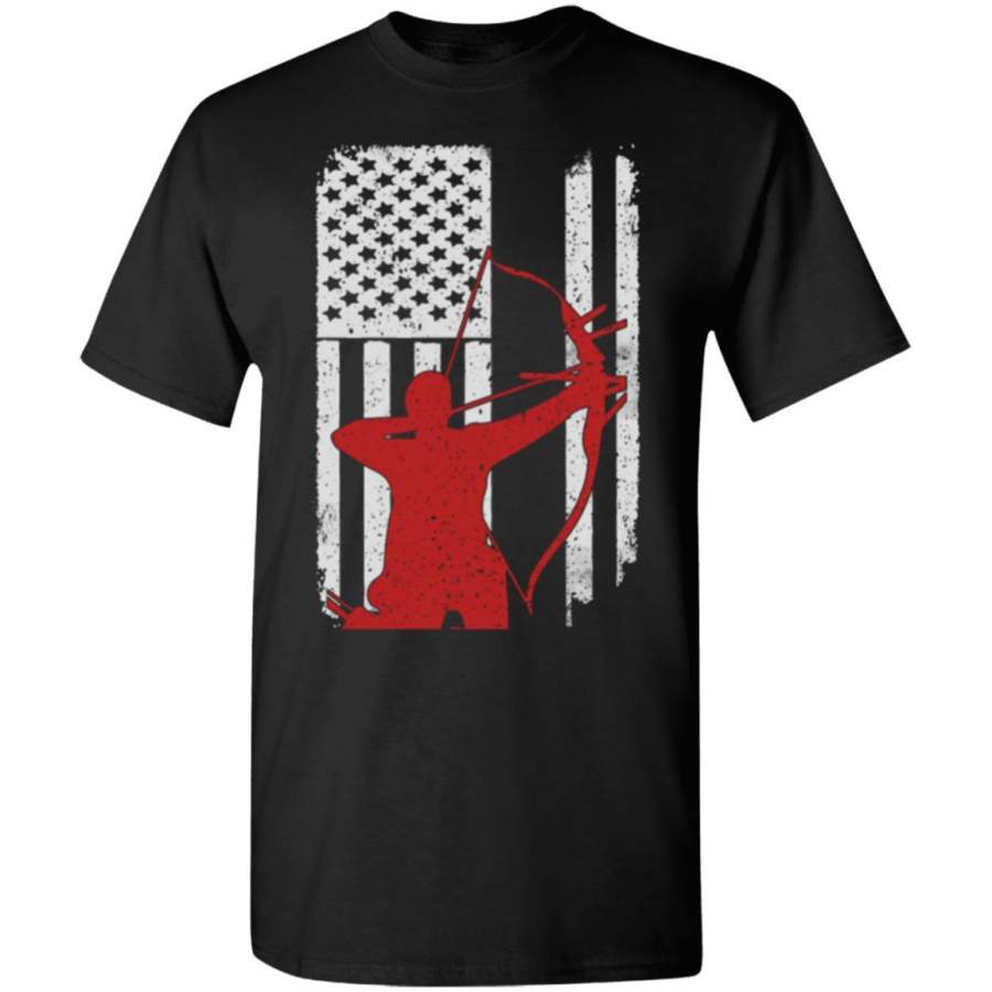 Archery Bow Hunting – America USA Flag T-Shirt