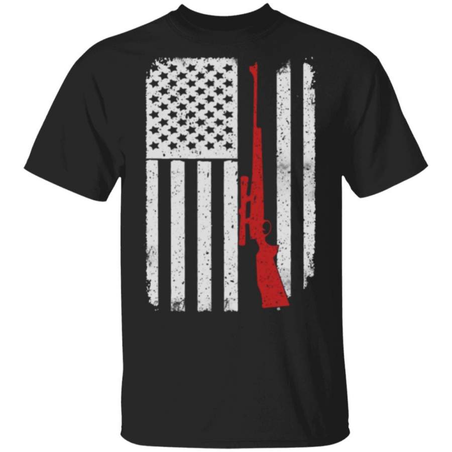 Deer Hunting Rifle Camo – America USA Flag T-Shirt