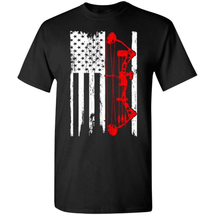 Archery Hunting Outdoors USA Flag Pride T-Shirt