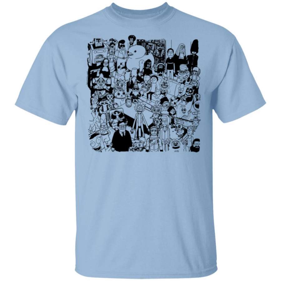 Rick and Morty Box Cover Group One Color T-Shirt