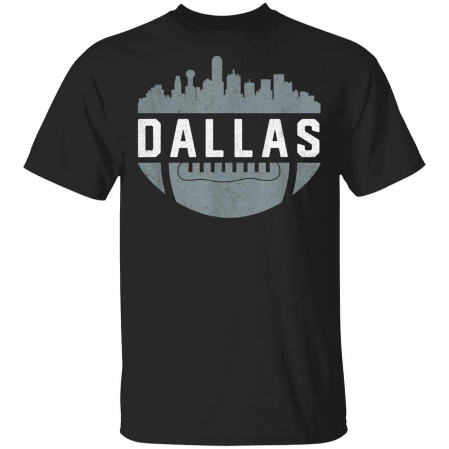 Vintage Downtown Dallas Texas Skyline Football T-Shirt