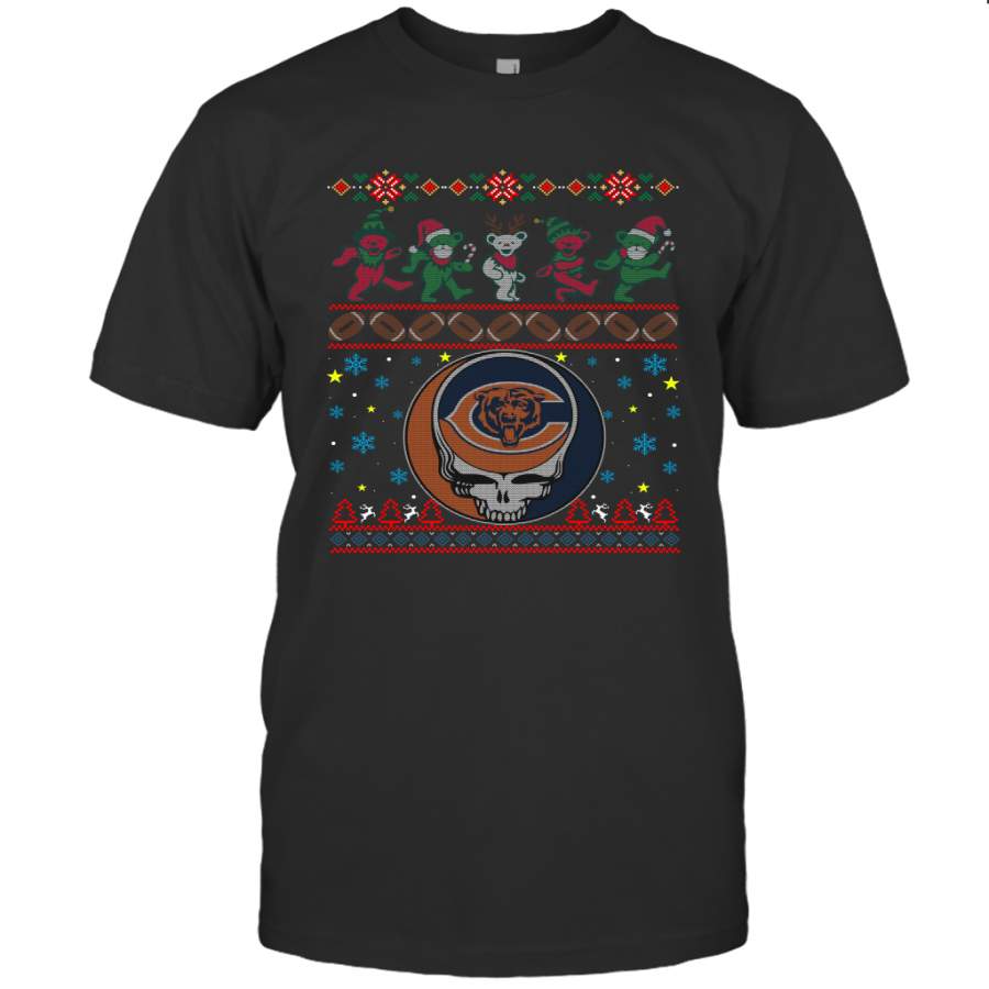 Chicago Bears Christmas Grateful Dead Jingle Bears Football Ugly Sweatshirt Men’s T-Shirt