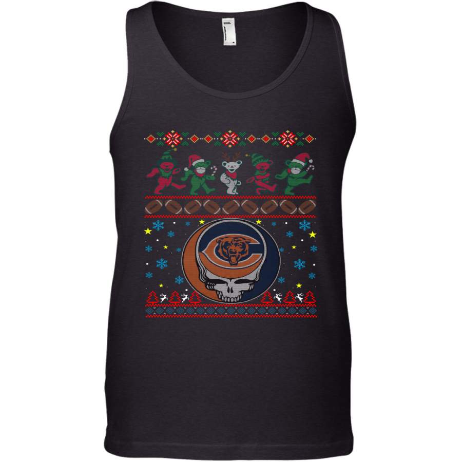 Chicago Bears Christmas Grateful Dead Jingle Bears Football Ugly Sweatshirt Men’s Tank Top