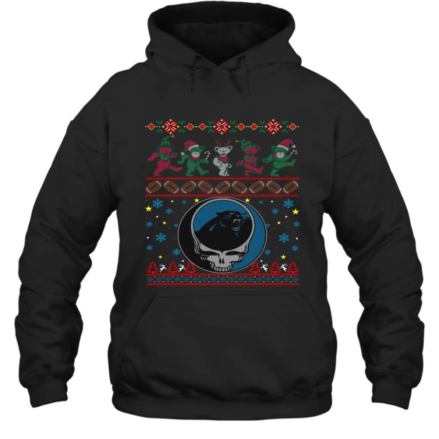 Carolina Panthers Christmas Grateful Dead Jingle Bears Football Ugly Sweatshirt Hoodie Sweatshirt