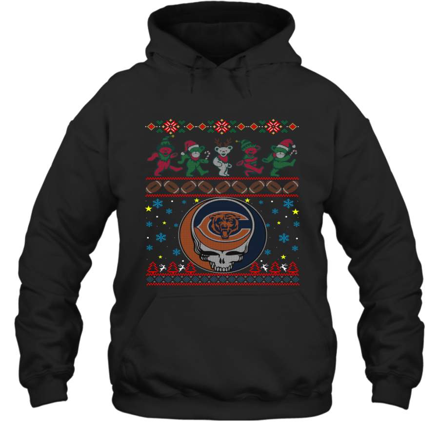 Chicago Bears Christmas Grateful Dead Jingle Bears Football Ugly Sweatshirt Hoodie Sweatshirt