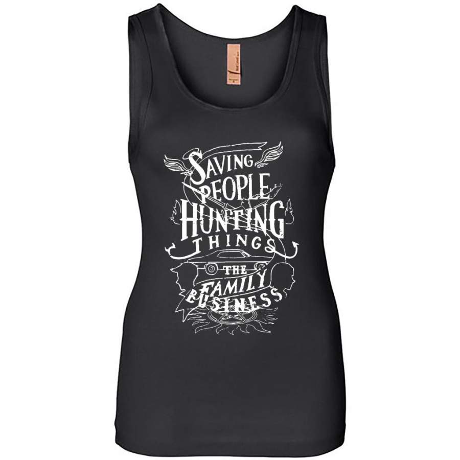 Saving People Hunting Things The Family Business – Womens Jersey Tank