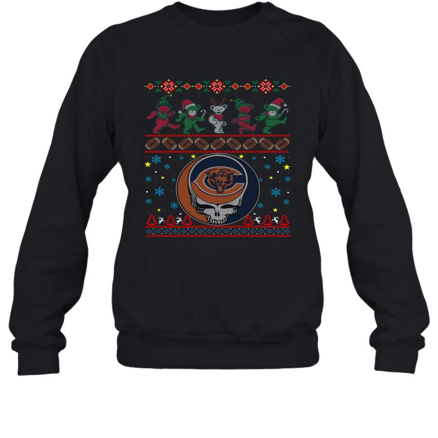 Chicago Bears Christmas Grateful Dead Jingle Bears Football Ugly Sweatshirt Sweatshirt