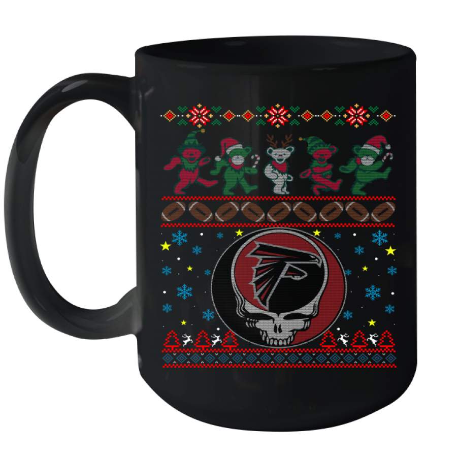 Atlanta Falcons Christmas Grateful Dead Jingle Bears Football Ugly Sweatshirt Mug 15oz