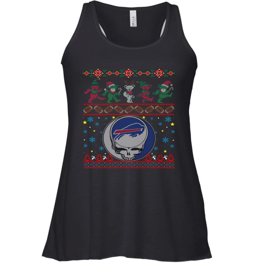 Buffalo Bills Christmas Grateful Dead Jingle Bears Football Ugly Sweatshirt Women’s Racerback Tank Top