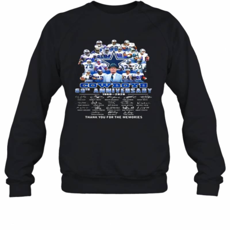 Dallas Cowboys Football Team 60Th Anniversary 1960 2020 Thank You For The Memories Signatures Sweatshirt