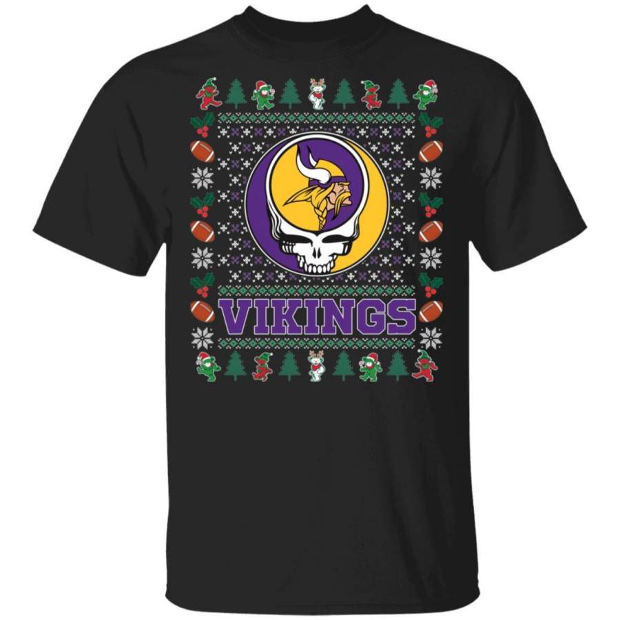 Christmas Grateful Dead Vikings T-Shirt Deadhead Tee VA08