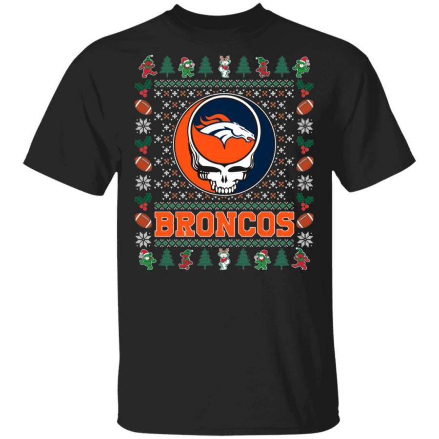 Christmas Grateful Dead Broncos T-Shirt Deadhead Tee VA08