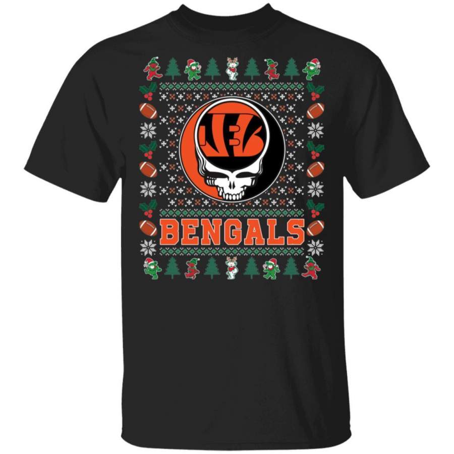 Christmas Grateful Dead Bengals T-Shirt Deadhead Tee VA08