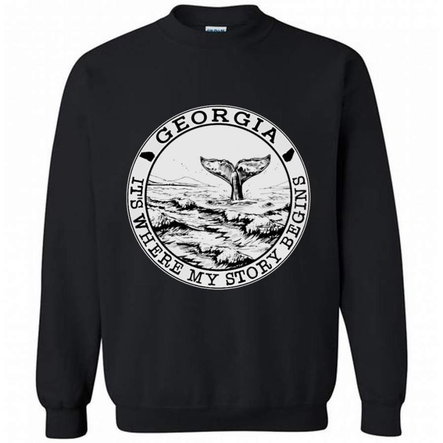 Georgia It’s Where My Story Begins – Gildan Crewneck Sweatshirt