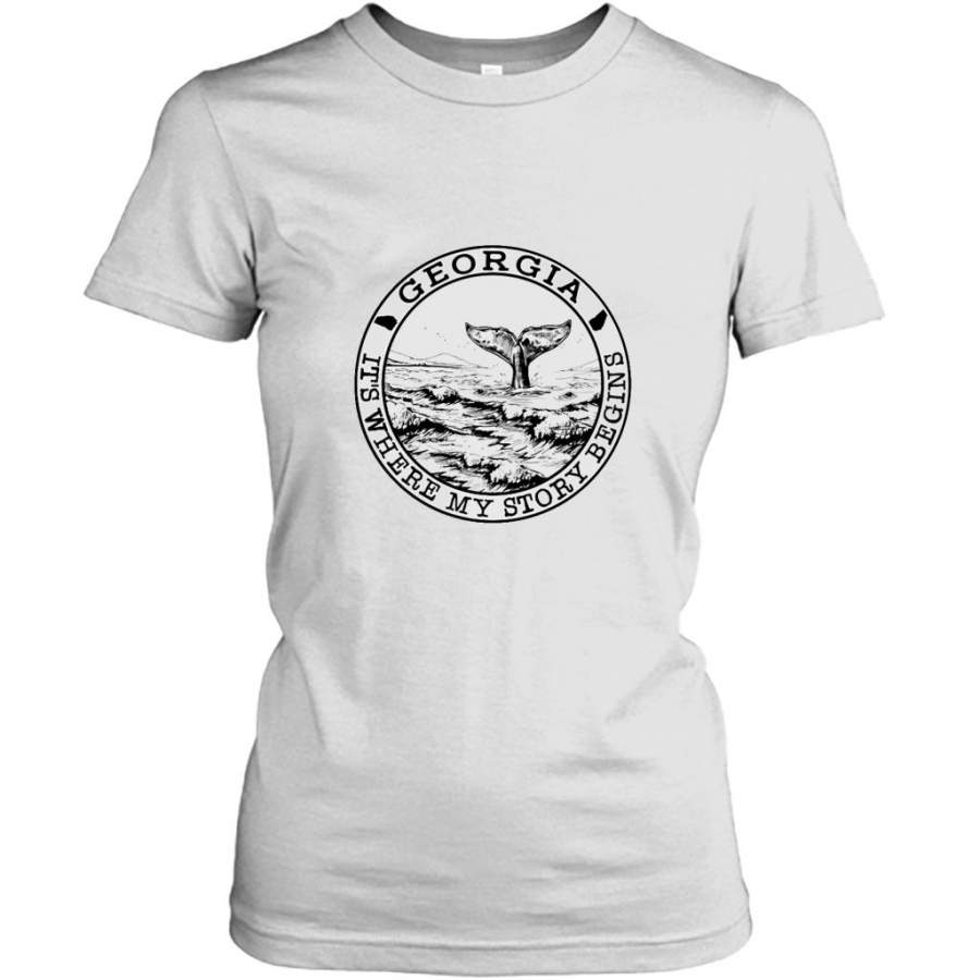 Georgia It’s Where My Story Begins (w) – Gildan Women Shirt