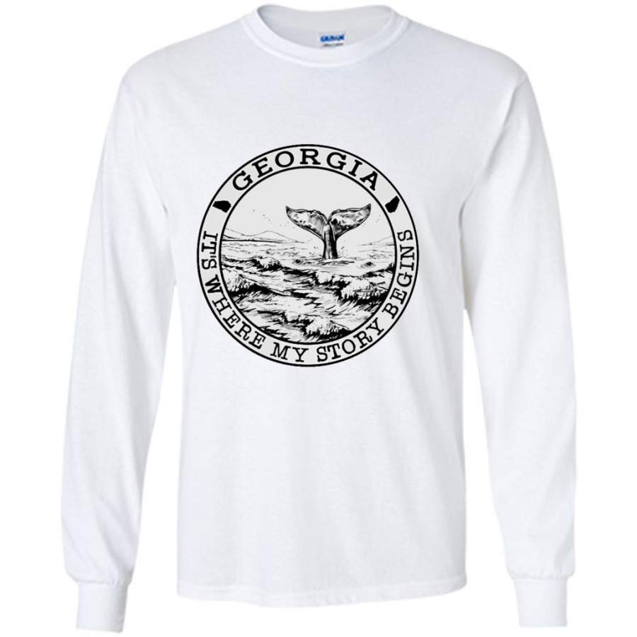 Georgia It’s Where My Story Begins (w) – Gildan Long Sleeve Shirt