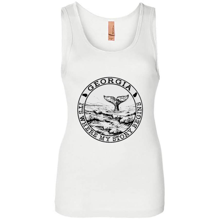 Georgia It’s Where My Story Begins (w) – Womens Jersey Tank