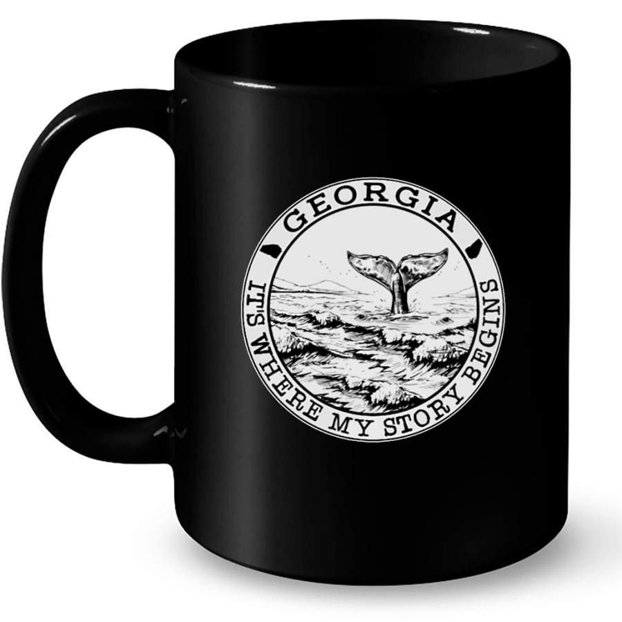 Georgia It’s Where My Story Begins – Full-Wrap Coffee Black Mug