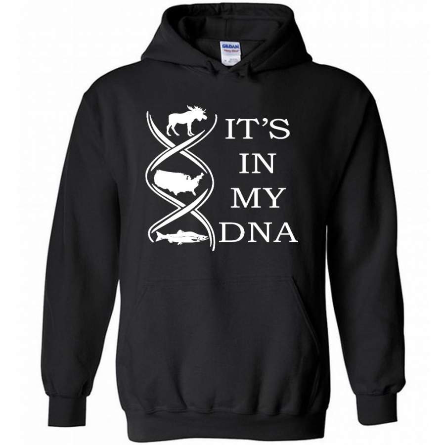 It’s In My DNA, Hunting, Fishing and America – Gildan Heavy Blend Hoodie