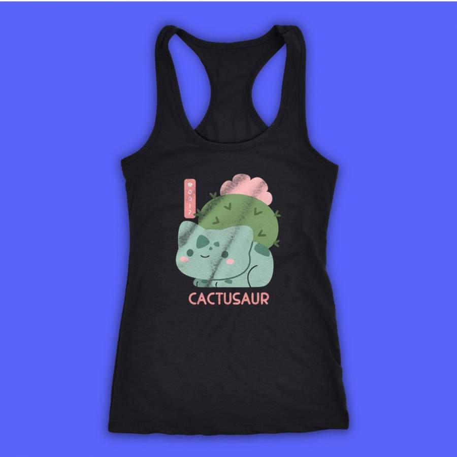 Bulbasaur Cactusaur Pokemon Funny Women’S Tank Top Racerback