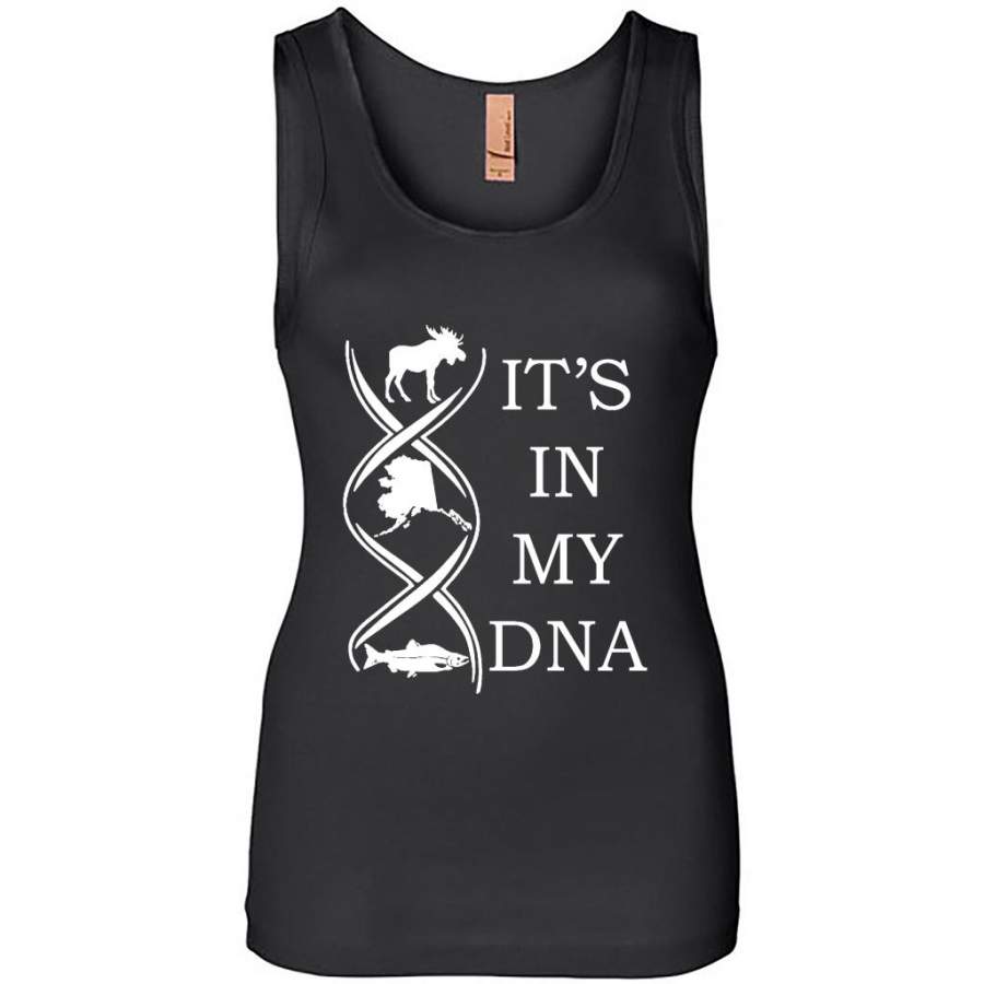 It’s In My DNA, Hunting Fishing And Alaska – Womens Jersey Tank