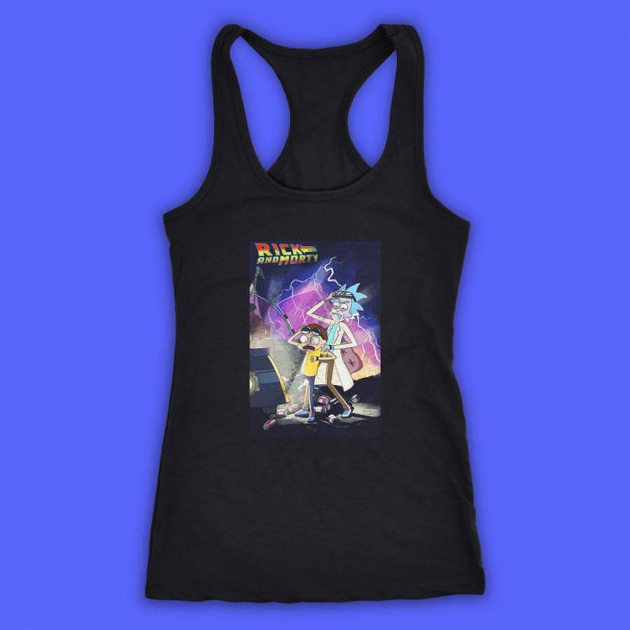 Back To The Future Rick And Morty Women’S Tank Top Racerback