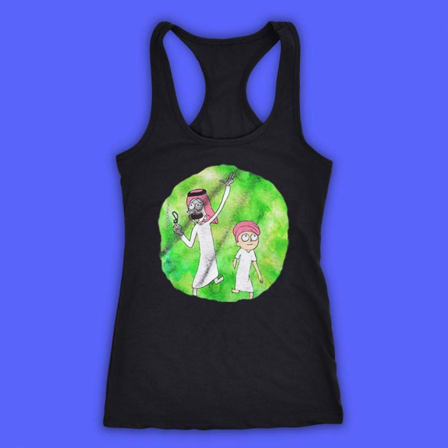 Arabian Rick And Morty Women’S Tank Top Racerback