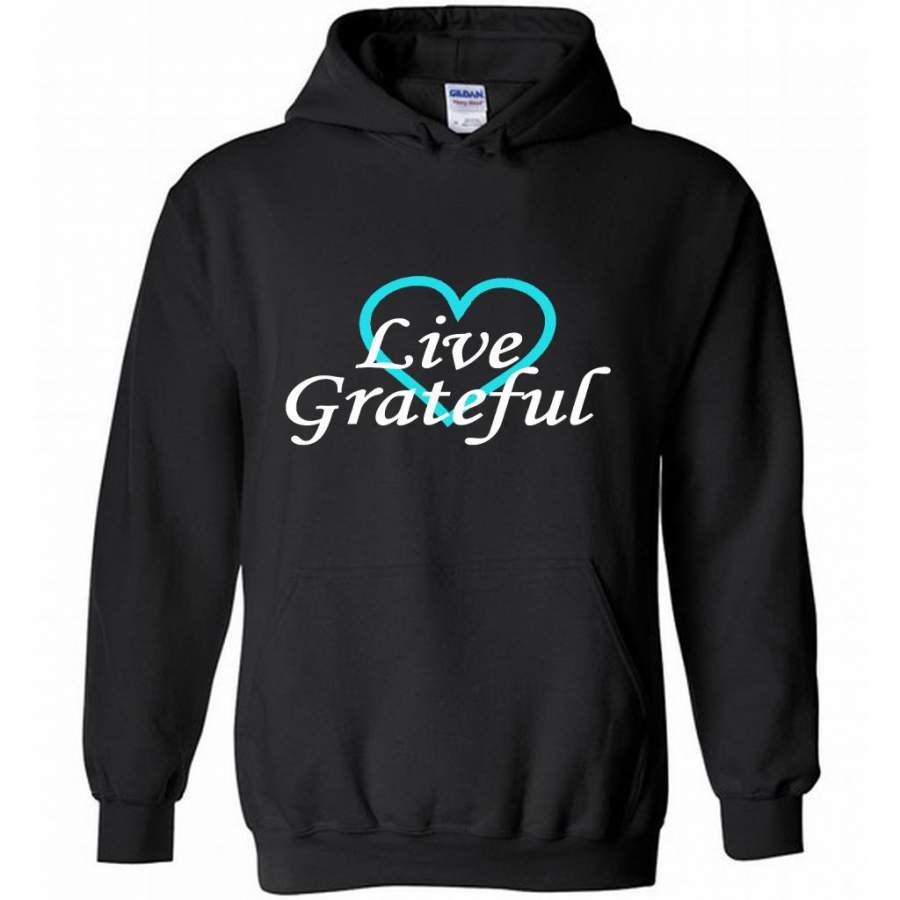 Live Grateful Gratitude Motivational Affirmations – Gildan Heavy Blend Hoodie