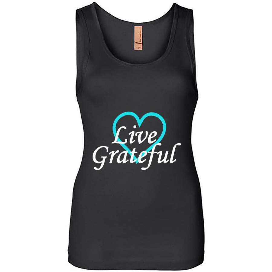 Live Grateful Gratitude Motivational Affirmations – Womens Jersey Tank