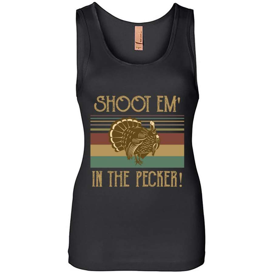 Turkey Hunting Legend Hunter, Shoot Em In The Pecker – Womens Jersey Tank