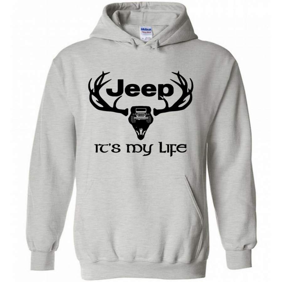 Jeep And Deer Hunting It’s My Life W – Gildan Heavy Blend Hoodie