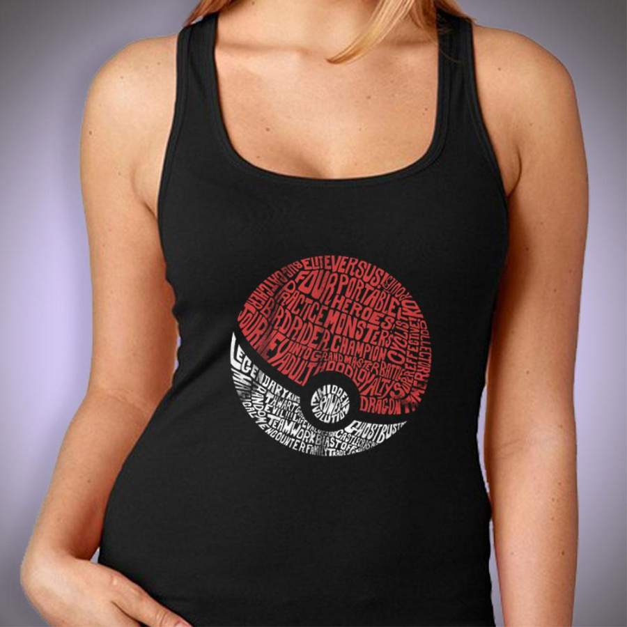 Pokemon Pokeball Typographic Women’S Tank Top