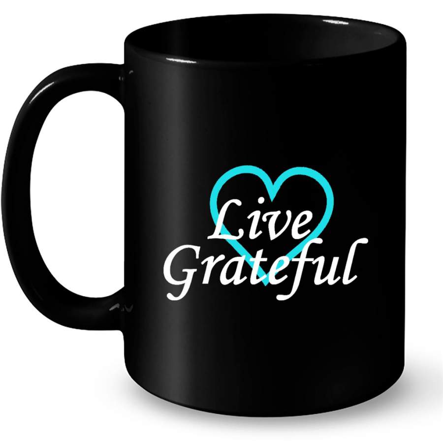 Live Grateful Gratitude Motivational Affirmations – Full-Wrap Coffee Black Mug