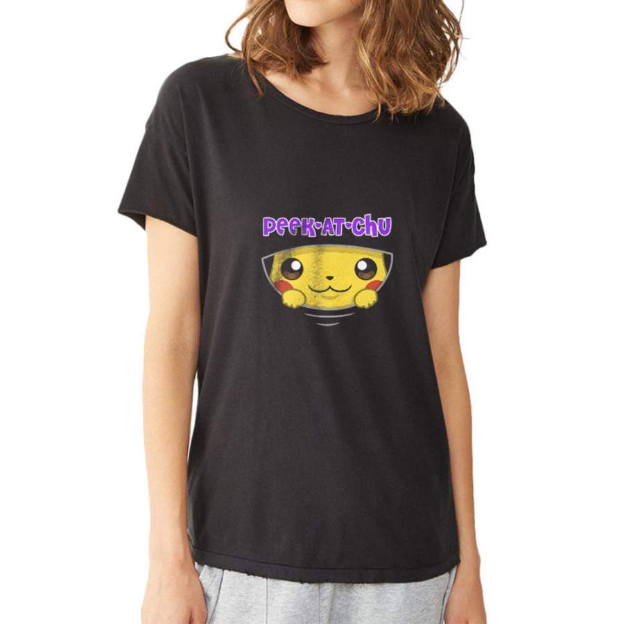 Pikachu Peek At Chu Pokemon Women’S T Shirt